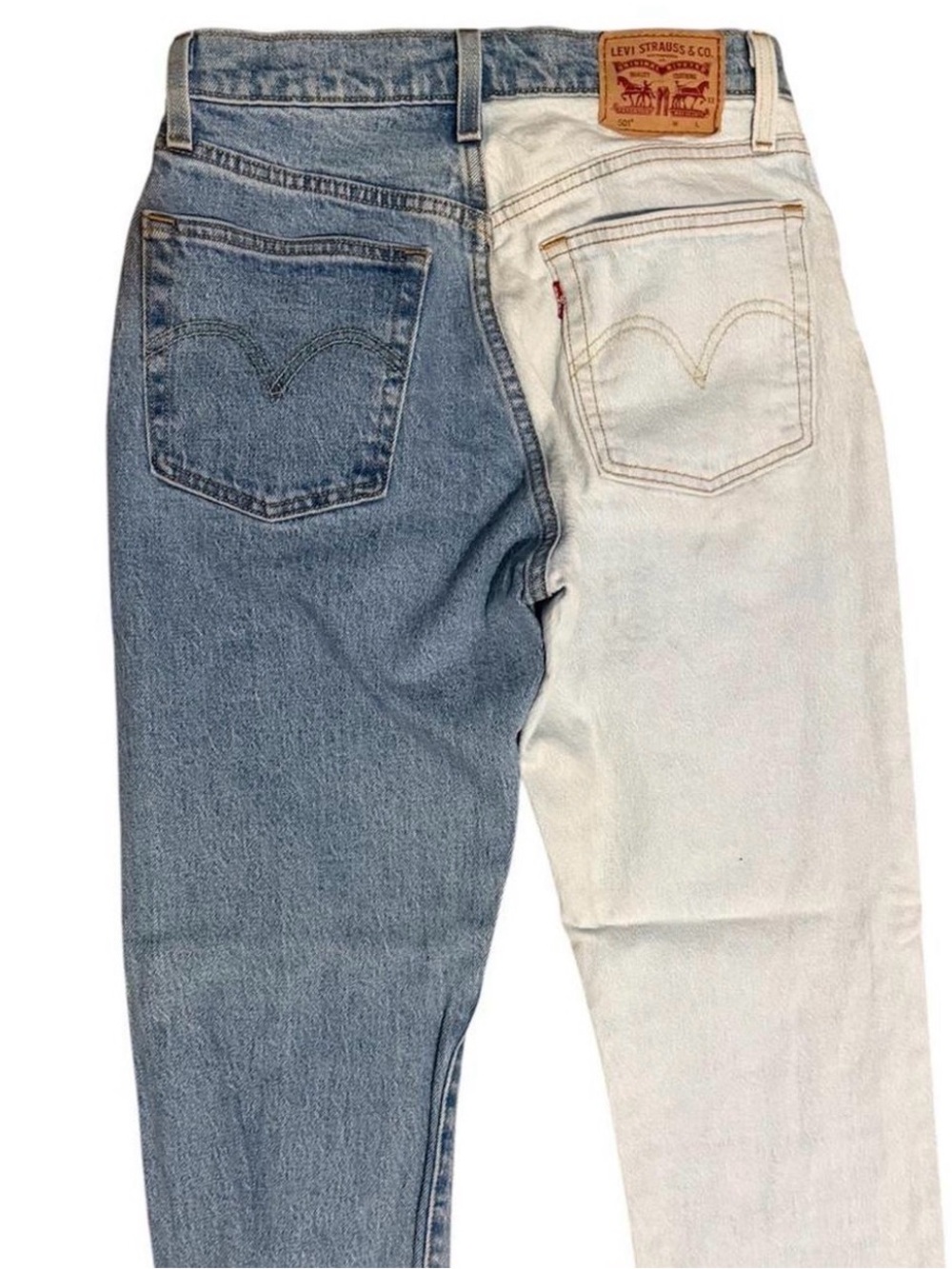 Levi's Two-Tone Light & Medium Blue Skinny Jeans - Picture 4 of 7